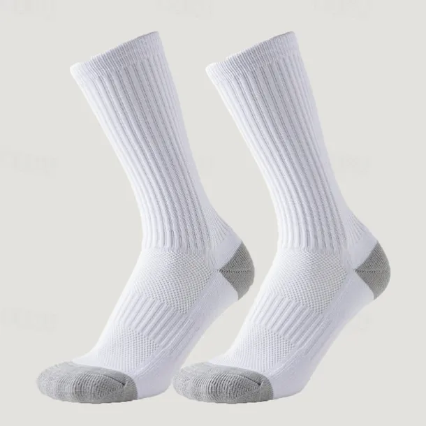 Men's 3 Pairs Multi Packs Socks Running Socks Long Socks White+White+Black Black Color Color Block Sports & Outdoor Daily Vacation Basic Medium Spring Fall Fashion Casual
