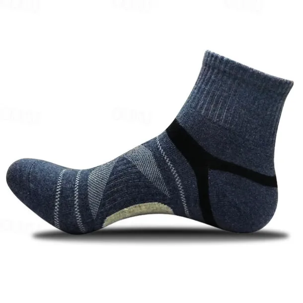 Men's 2 Pairs Multi Packs Socks Crew Socks Running Socks Casual Socks Black Blue Color Stripes Sports & Outdoor Daily Vacation Basic Medium Spring Fall Fashion Casual