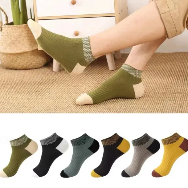 Men's 5 Pairs Multi Packs Socks Running Socks Casual Socks Rainbow Color Color Block Vacation Sports & Outdoor Daily Basic Medium Spring Fall Fashion Casual