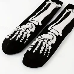 Men's 5 Pairs Multi Packs Socks Crew Socks Casual Socks Black Color Halloween Skulls Sports & Outdoor Daily Vacation Basic Medium Fall & Winter Fashion Casual