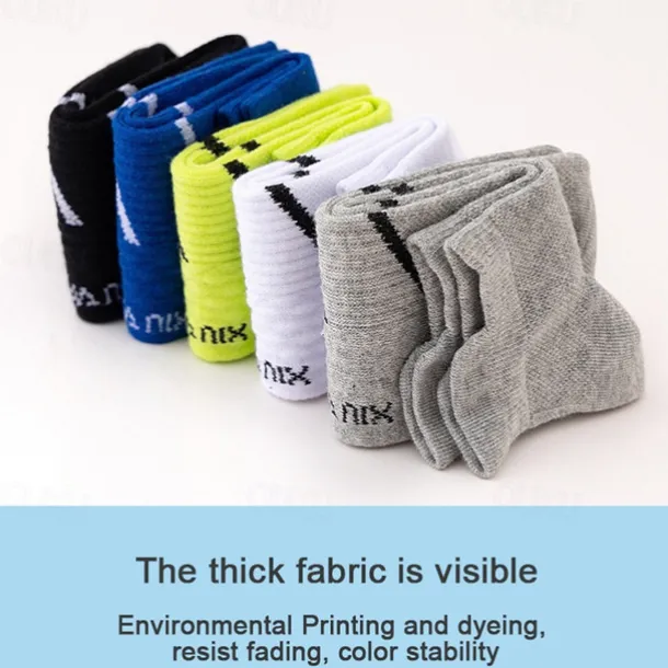 Men's 5 Pairs Multi Packs Socks Running Socks Casual Socks Black White Color Plain Vacation Sports & Outdoor Daily Basic Medium Spring Fall Fashion Casual