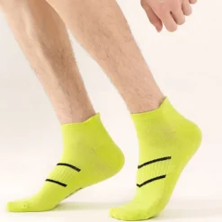 Men's 5 Pairs Multi Packs Socks Running Socks Casual Socks Black White Color Plain Vacation Sports & Outdoor Daily Basic Medium Spring Fall Fashion Casual