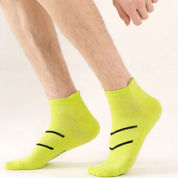 Men's 5 Pairs Multi Packs Socks Running Socks Casual Socks Black White Color Plain Vacation Sports & Outdoor Daily Basic Medium Spring Fall Fashion Casual