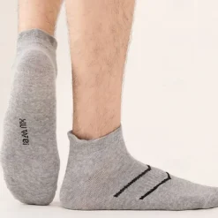 Men's 5 Pairs Multi Packs Socks Running Socks Casual Socks Black White Color Plain Vacation Sports & Outdoor Daily Basic Medium Spring Fall Fashion Casual