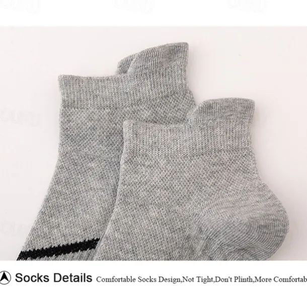 Men's 5 Pairs Multi Packs Socks Running Socks Casual Socks Black White Color Plain Vacation Sports & Outdoor Daily Basic Medium Spring Fall Fashion Casual