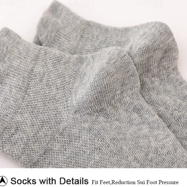 Men's 5 Pairs Multi Packs Socks Running Socks Casual Socks Black White Color Plain Vacation Sports & Outdoor Daily Basic Medium Spring Fall Fashion Casual