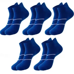 Men's 5 Pairs Multi Packs Socks Running Socks Casual Socks Black White Color Plain Vacation Sports & Outdoor Daily Basic Medium Spring Fall Fashion Casual