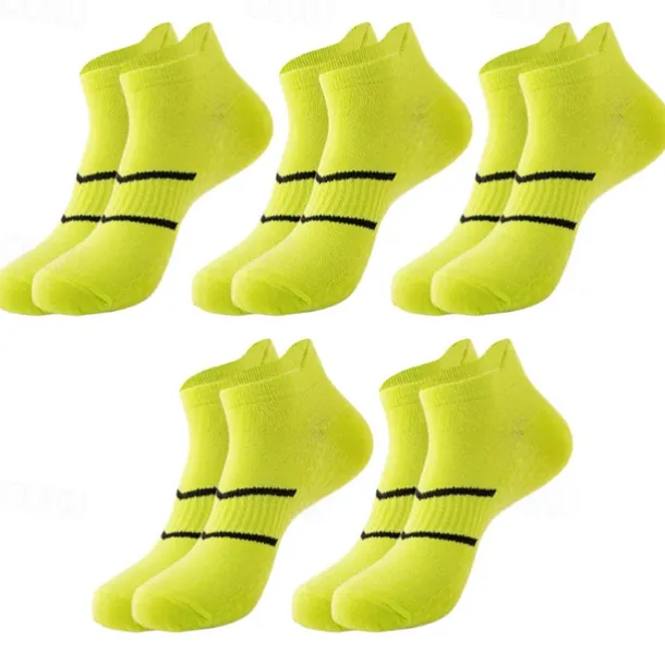 Men's 5 Pairs Multi Packs Socks Running Socks Casual Socks Black White Color Plain Vacation Sports & Outdoor Daily Basic Medium Spring Fall Fashion Casual