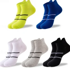 Men's 5 Pairs Multi Packs Socks Running Socks Casual Socks Black White Color Plain Vacation Sports & Outdoor Daily Basic Medium Spring Fall Fashion Casual