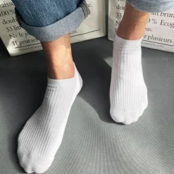 Men's 10 Pairs Multi Packs Socks Running Socks Casual Socks Black White Color Plain Vacation Sports & Outdoor Daily Basic Medium Spring Fall Fashion Casual