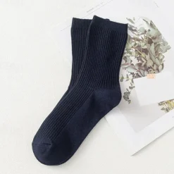 Men's 5 Pairs Multi Packs Socks Running Socks Casual Socks Black White Color Plain Vacation Sports & Outdoor Daily Basic Medium Spring Fall Fashion Casual