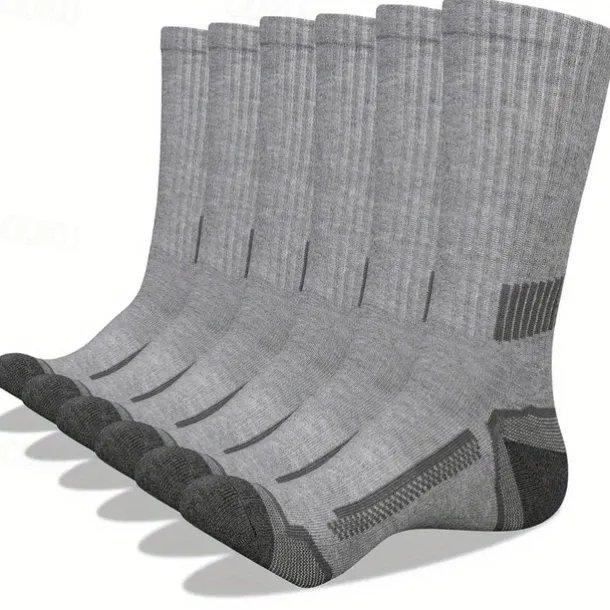 Men's 6 Pairs Multi Packs Socks Running Socks Casual Socks Black+White+Gray Black Color Color Block Plain Sports & Outdoor Daily Vacation Basic Medium Spring Fall Fashion Casual