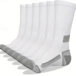 Men's 6 Pairs Multi Packs Socks Running Socks Casual Socks Black+White+Gray Black Color Color Block Plain Sports & Outdoor Daily Vacation Basic Medium Spring Fall Fashion Casual