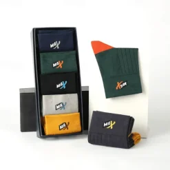 Men's 5 Pairs Multi Packs Socks Crew Socks Running Socks Casual Socks Rainbow Color Color Block Vacation Sports & Outdoor Daily Basic Medium Spring Fall Fashion Casual