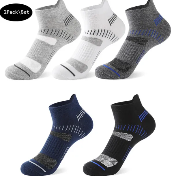 Men's 2 Pairs Socks Ankle Socks Low Cut Socks Black White Color Striped Casual Daily Basic Medium Summer Spring Fall Stylish Traditional / Classic