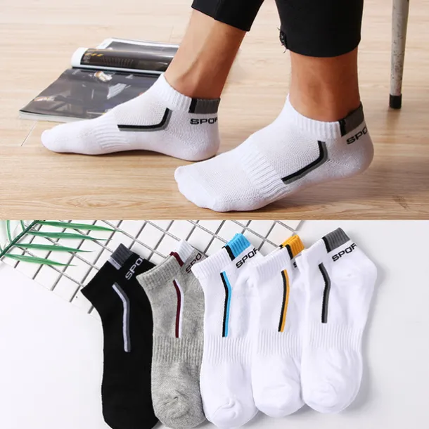 Men's 2 Pairs Socks Letter & Striped Print Ankle Socks Running Socks Color Block Fashionable Casual Daily Medium Spring, Summer, Fall, Winter Stylish Traditional Classic