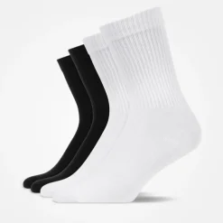 Men's 5 Pairs Socks Tennis Socks Crew Socks Black White Color Plain Outdoor Daily Holiday Medium Spring, Fall, Winter, Summer Stylish Classic