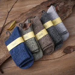 Men's 5 Pairs Socks Wool Socks Crew Socks Rainbow Color Plain Daily Wear Vacation Weekend Warm Fall & Winter Warm Ups