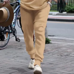 Men's 2 Piece Shirt Set Matching Sets Casual Shirt Button Up Shirt Black White Royal Blue Blue khaki Short Sleeve Plain Band Collar Vacation Street Clothing Apparel Fashion Casual