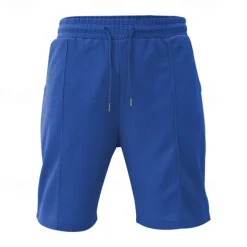 Men's 2 Piece Waffle Henley Shirt T-shirt Suits Tracksuit Short Sleeve Short Sleeves Short Pant Henley Summer Solid Color Drawing Gymnatics Casual 2 Piece Vacation Daily Wear Activewear Black White