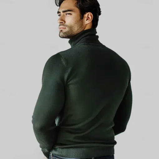 Men's 100% Wool Pullover Sweater Jumper Knit Solid Color Turtleneck Knitwear Elegant Christmas Outdoor Clothing Apparel Fall Winter Black Red S M L