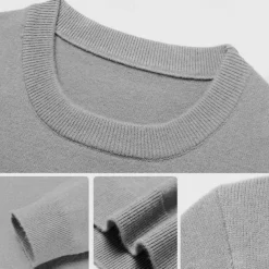 Men's 100% Wool Sweater Pullover Sweater Jumper Knit Solid Color Crew Neck Knitwear Elegant School Training Clothing Apparel Fall Winter Black White S M L