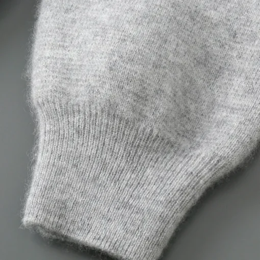 Men's 100% Wool Zip Sweater Solid Color Hooded Knitwear Elegant School Training Clothing Apparel Fall Winter Black White S M L XL