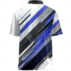 Men's Abstract Geometic Polo Short Sleeve Polo Shirts Lapel Business Casual Business Athleisure 3D Print Buttons Summer Red Blue Purple