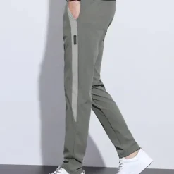 Men's Active Pants Trousers Casual Pants Pocket Drawstring Elastic Waist Color Block Comfort Outdoor Daily Going out Fashion Streetwear Black Green