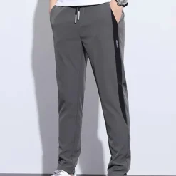 Men's Active Pants Trousers Casual Pants Pocket Drawstring Elastic Waist Color Block Comfort Outdoor Daily Going out Fashion Streetwear Black Green