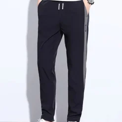 Men's Active Pants Trousers Casual Pants Pocket Drawstring Elastic Waist Color Block Comfort Outdoor Daily Going out Fashion Streetwear Black Green