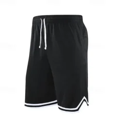 Men's Active Shorts Basketball Shorts Casual Shorts Pocket Drawstring Elastic Waist Plain Comfort Soft Casual Daily Holiday Sports Fashion Black White