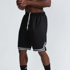 Men's Active Shorts Basketball Shorts Casual Shorts Pocket Drawstring Elastic Waist Plain Comfort Soft Casual Daily Holiday Sports Fashion Black White