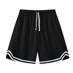 Men's Active Shorts Basketball Shorts Casual Shorts Pocket Drawstring Elastic Waist Plain Comfort Soft Casual Daily Holiday Sports Fashion Black White