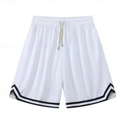 Men's Active Shorts Basketball Shorts Casual Shorts Pocket Drawstring Elastic Waist Plain Comfort Soft Casual Daily Holiday Sports Fashion Black White