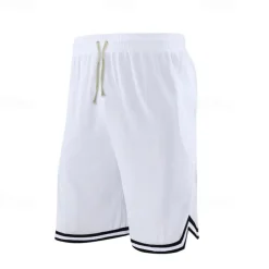Men's Active Shorts Basketball Shorts Casual Shorts Pocket Drawstring Elastic Waist Plain Comfort Soft Casual Daily Holiday Sports Fashion Black White