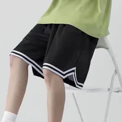 Men's Active Shorts Basketball Shorts Casual Shorts Pocket Drawstring Elastic Waist Plain Comfort Soft Casual Daily Holiday Sports Fashion Black White