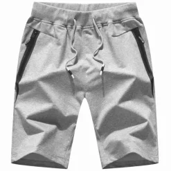 Men's Active Sweat Shorts Pocket Drawstring Elastic Waist Solid Color Comfort Breathable Knee Length Sports Outdoor Daily Stylish Casual / Sporty ArmyGreen Black Inelastic