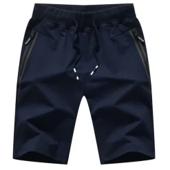 Men's Active Sweat Shorts Pocket Drawstring Elastic Waist Solid Color Comfort Breathable Knee Length Sports Outdoor Daily Stylish Casual / Sporty ArmyGreen Black Inelastic