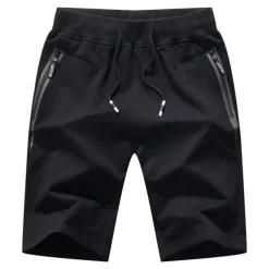 Men's Active Sweat Shorts Pocket Drawstring Elastic Waist Solid Color Comfort Breathable Knee Length Sports Outdoor Daily Stylish Casual / Sporty ArmyGreen Black Inelastic