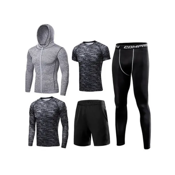 Men's Activewear Set Workout Outfits Athletic Long Sleeve Thermal Warm Breathable Quick Dry Fitness Gym Workout Running Sportswear Activewear Solid Colored Black White Blue