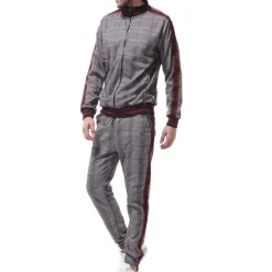 men's activewear sets - winter long sleeve classic plaid tracksuit - full-zip sweatshirt jacket with pants for mens - stylish sportswear for men gym - xmas gifts for men