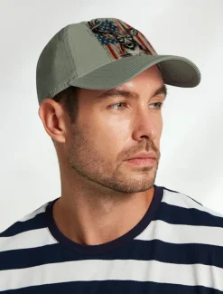 Men's Adjustable Baseball Cap with Patriotic Deer Print and American Flag Design - Outdoor Sports and Casual Wear Hat