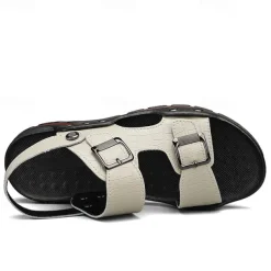 Men's Adjustable Buckle Strap Sandals – Stylish Crocodile-Pattern Design, Cushioned Sole, Durable Outdoor Summer Footwear for Casual and Travel Use