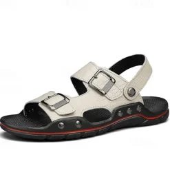 Men's Adjustable Buckle Strap Sandals – Stylish Crocodile-Pattern Design, Cushioned Sole, Durable Outdoor Summer Footwear for Casual and Travel Use