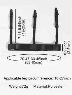 Men's Adjustable Shirt Stays with Non-Slip Clips, Elastic Garter Style Shirt Holder for Business, Formal Wear, and Daily Use