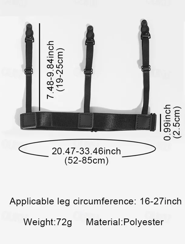 Men's Adjustable Shirt Stays with Non-Slip Clips, Elastic Garter Style Shirt Holder for Business, Formal Wear, and Daily Use