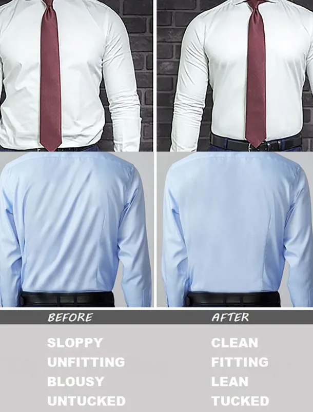 Men's Adjustable Shirt Stays with Non-Slip Clips, Elastic Garter Style Shirt Holder for Business, Formal Wear, and Daily Use