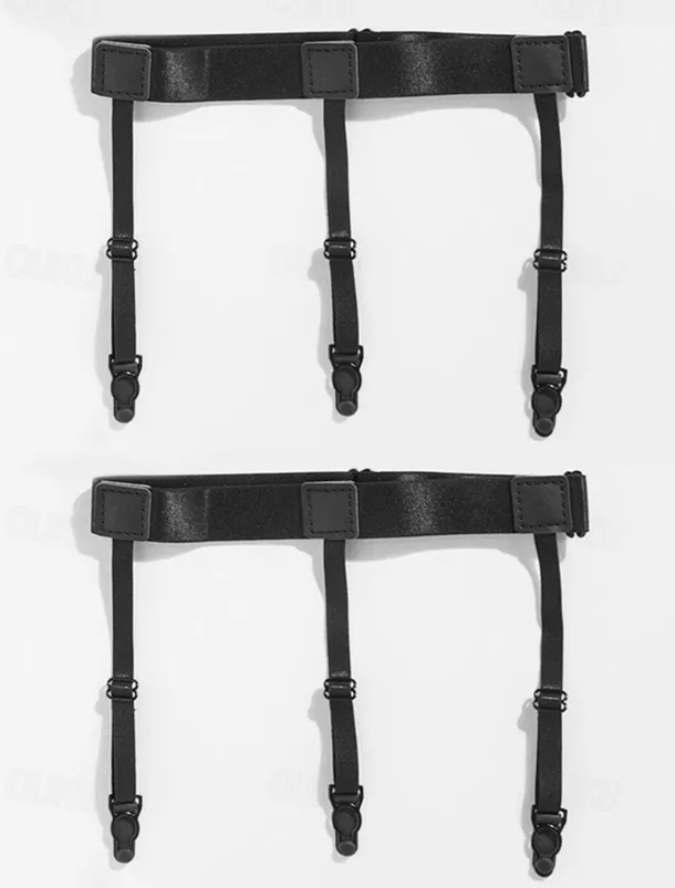 Men's Adjustable Shirt Stays with Non-Slip Clips, Elastic Garter Style Shirt Holder for Business, Formal Wear, and Daily Use