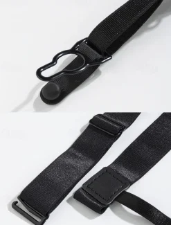 Men's Adjustable Shirt Stays with Non-Slip Clips, Elastic Garter Style Shirt Holder for Business, Formal Wear, and Daily Use